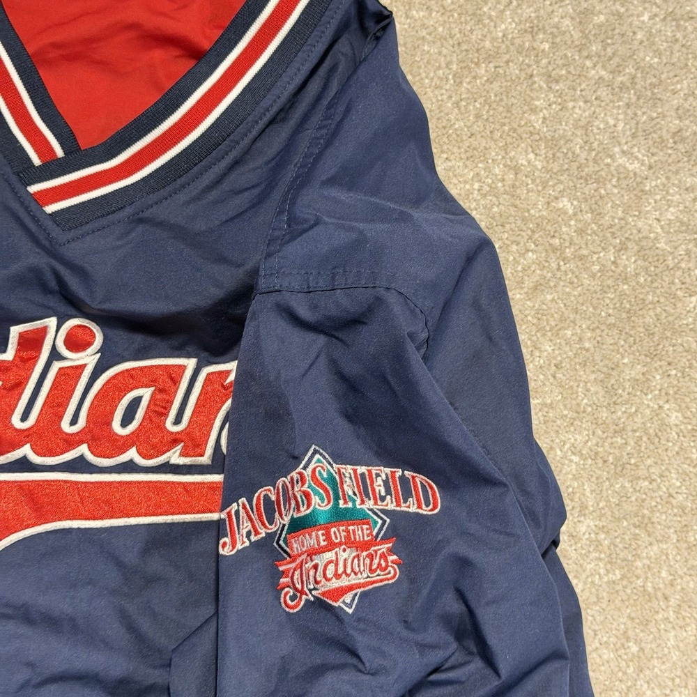 VTG Cleveland Indians Mens 2XL Pullover Windbreaker Jacob's Field Chief Wahoo - Picture 4 of 8
